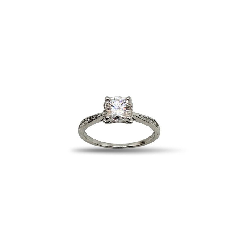 ANELLO  SOLITARIO IN ARG. E MOISSANITE 1,07 KT MOD. 77418 [0db0f737]