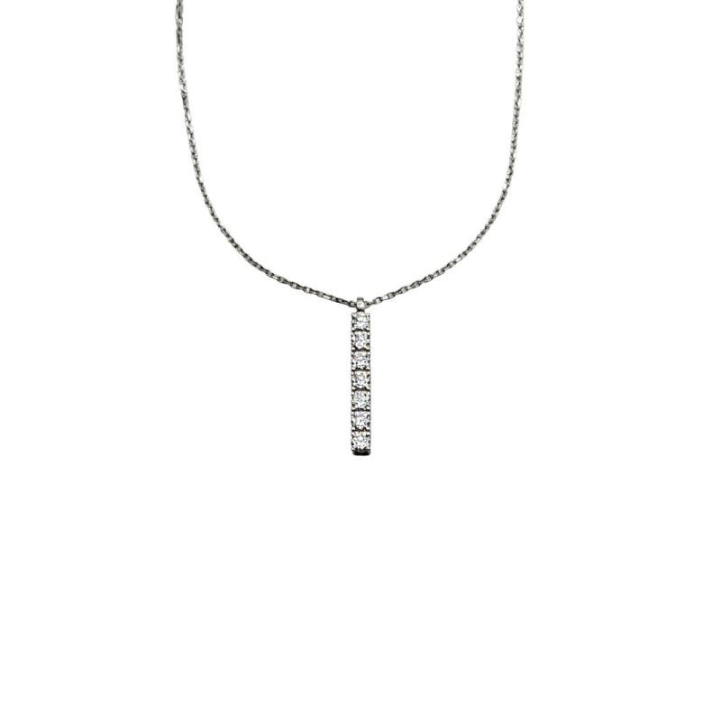 COLLANA CON 6 PIETRE CENTRALE IN ARG. E MOISSANITE  0,70 KT MOD. 78196 [a7166450]