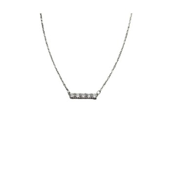 COLLANA CON FASCIA 5 PIETRE CENTRALE IN ARG. E MOISSANITE  0,50 KT MOD. 78197 [20babc51]