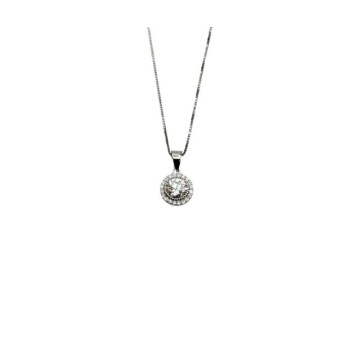 COLLANA IN ARGENTO E MOISSANITE PENDENTE TONDO 1,00KT MOD. 78211 [af619277]