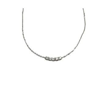 COLLANA CON FASCIA 5 PIETRE CENTRALE IN ARG. E MOISSANITE  0,50 KT MOD. 78216 [3a269972]