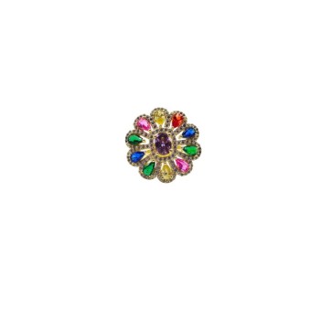 AN.FIORE CON ZIRCONI COLORATI REGOLABILE MOD. AN76476 [9ed503fb]