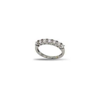ANELLO VERETTA 7 PIETRE IN ARG. E MOISSANITE 0,70KT MOD. 79008 [b30aca1c]