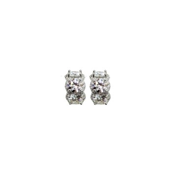 ORECCHINI TRILOGY TONDO IN ARG. E MOISSANITE 3,45 KT MOD. 79159 [7dec9dc5]