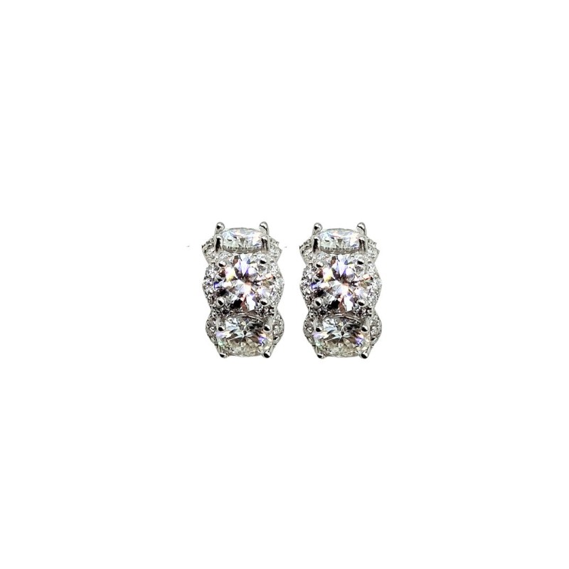 ORECCHINI TRILOGY TONDO IN ARG. E MOISSANITE 3,45 KT MOD. 79159 [7dec9dc5]