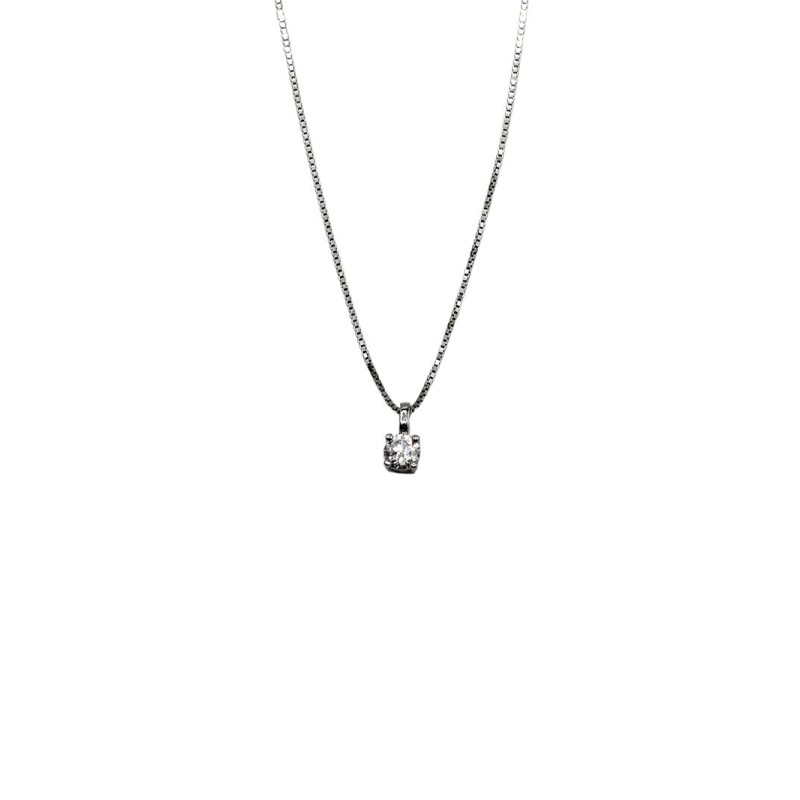 COLLANA PUNTO LUCE 4 GRIFFE IN ARGENTO E MOISSANITE 0,30 KT MOD. 79240 [e216facd]
