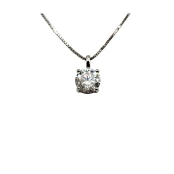 COLLANA PUNTO LUCE 4 GRIFFE IN ARGENTO E MOISSANITE 1,00 KT MOD. 79243 [6be393cf]