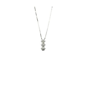 COLLANA TRILOGY FIORE IN ARGENTO E MOISSANITE 0,75 KT MOD. 79249 [5ddee7c2]