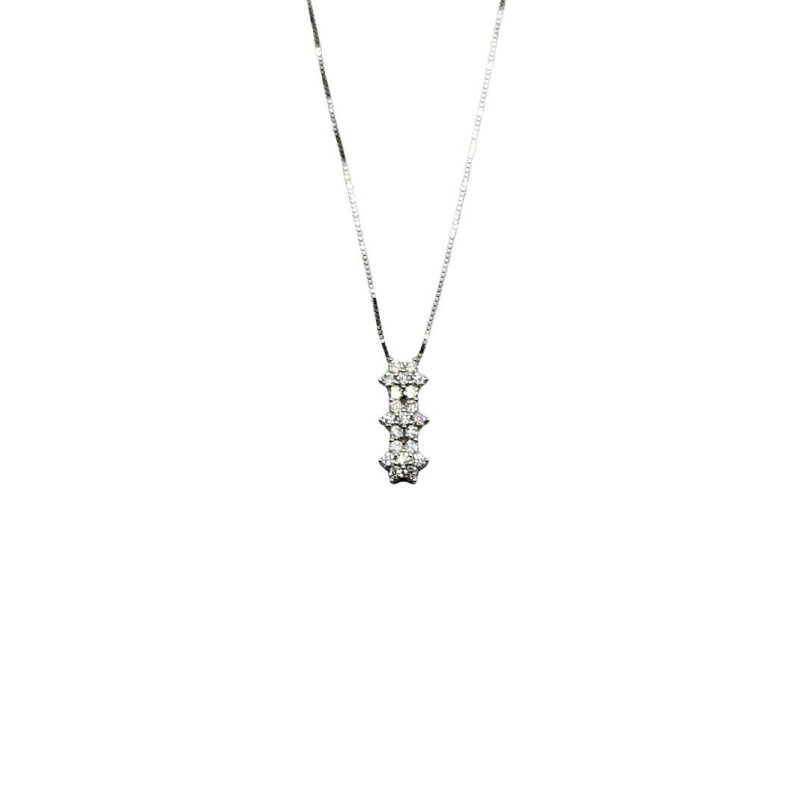 COLLANA TRILOGY FIORE IN ARGENTO E MOISSANITE 0,75 KT MOD. 79249 [5ddee7c2]
