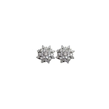 ORECCHINI FIOCCO DI NEVE IN ARG. E MOISSANITE 0,027KT MOD. 79317 [48e06421]