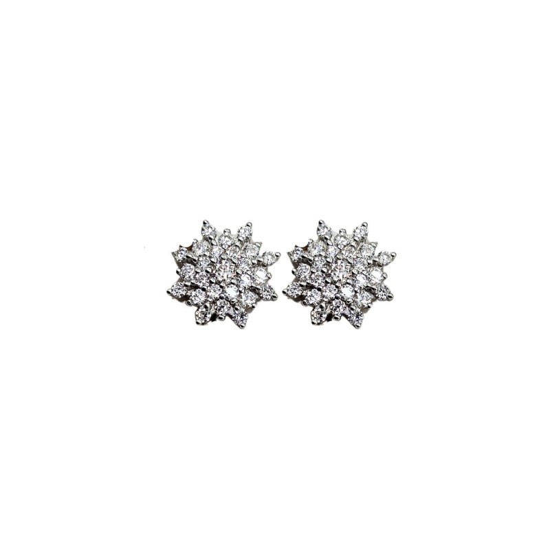 ORECCHINI FIOCCO DI NEVE IN ARG. E MOISSANITE 0,027KT MOD. 79317 [48e06421]