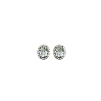 ORECCHINI IN ARGENTO OVALE CON PAVE'MOISSANITE 3,0 KT. MOD. 79320 [b3151844]