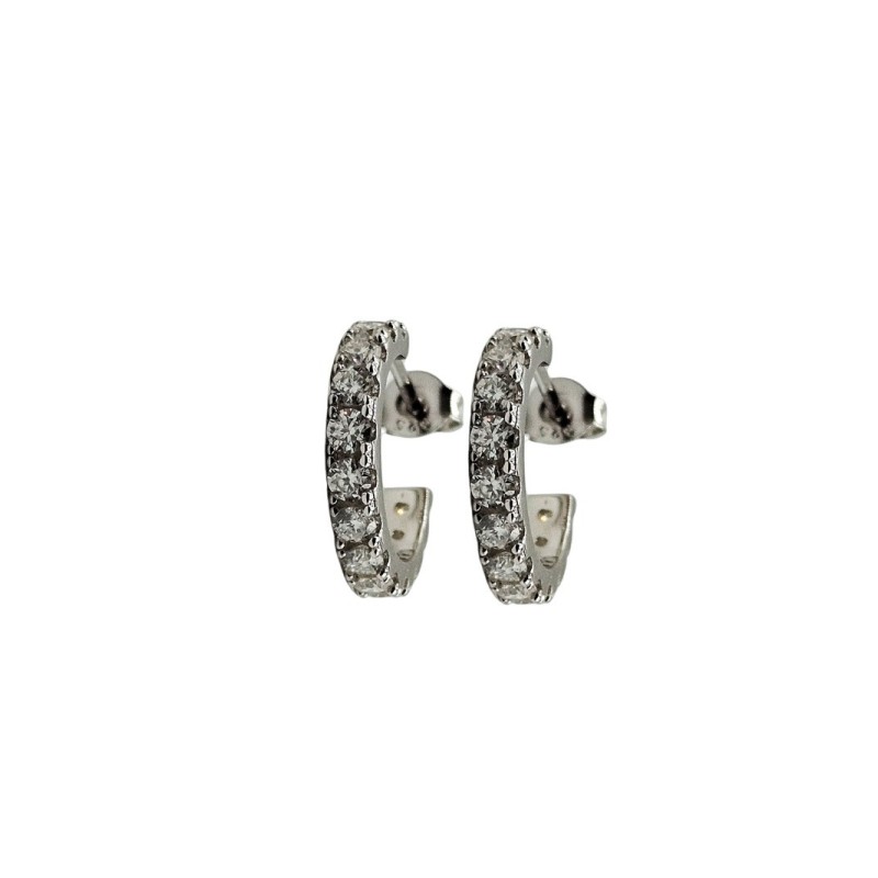 ORECCHINI CERCHIETTO IN ARG. E MOISSANITE  1,56KT MOD. 79322 [bd4ca947]