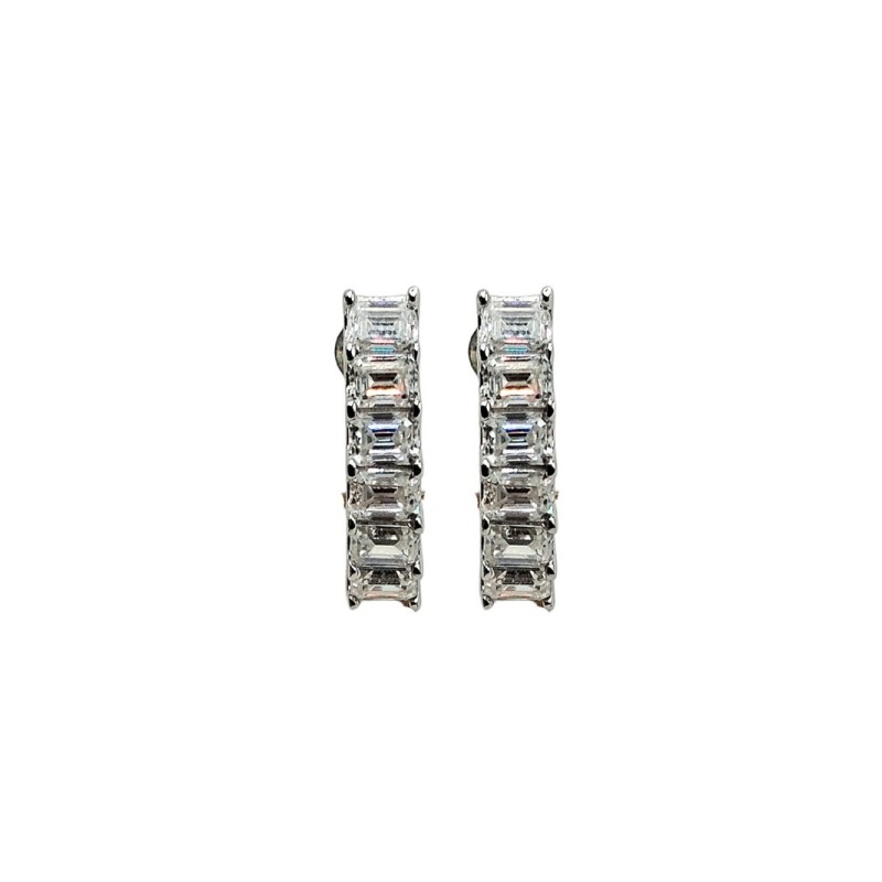 ORECCHINI IN ARGENTO E MOISSANITE TAGLIO BAGUETTE 3,6KT MOD. 79332 [0ad6c49b]