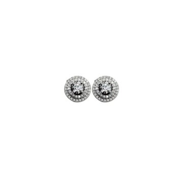 ORECCHINI TONDO CON PAVE' IN ARGENTO 925 E MOISSANITE 1,0 KT MOD. 79355 [43f5205e]