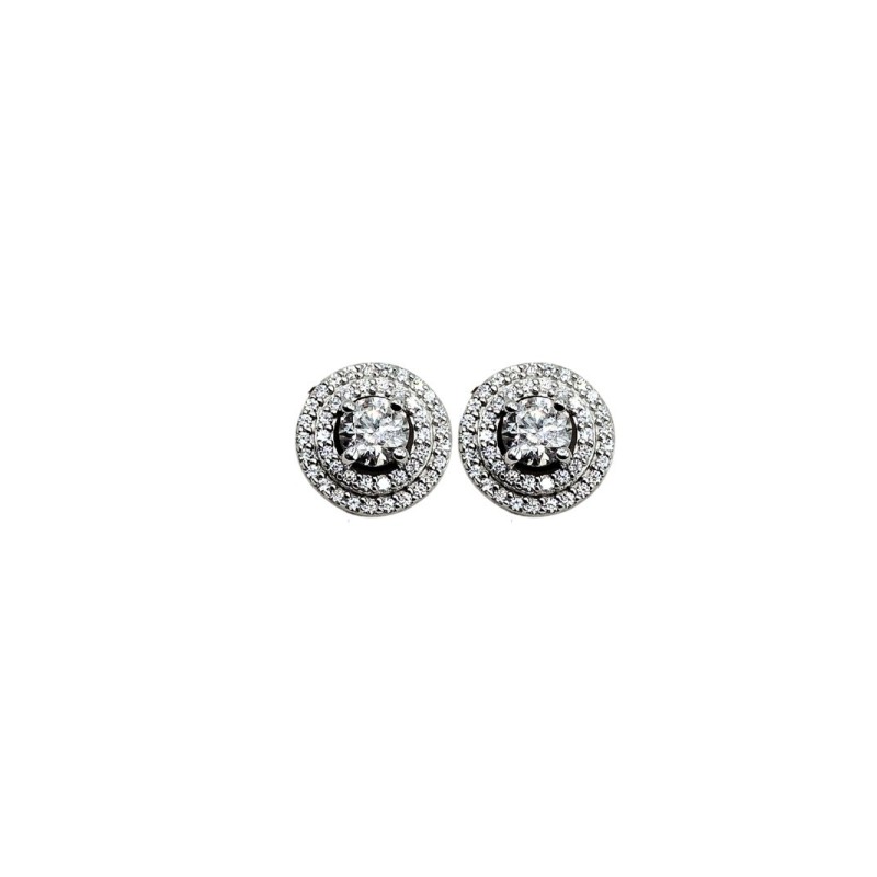 ORECCHINI TONDO CON PAVE' IN ARGENTO 925 E MOISSANITE 1,0 KT MOD. 79355 [43f5205e]
