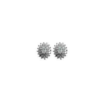 ORECCHINI OVALE CON PAVE' IN ARG. E MOISSANITE 0,6 KT MOD. 79362 [b8005c3b]