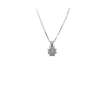 COLLANA CON PENDENTE OVALE DOPPIO PAVE' IN ARGENTO E MOISSANITE 0,50 KT MOD. 79368 [8e3d2836]