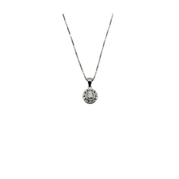 COLLANA IN ARGENTO E MOISSANITE PENDENTE TONDO 0,3 KT MOD. 79374 [1d71e2e3]