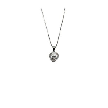 COLLANA IN ARGENTO E MOISSANITE PENDENTE CUORE 2,0 KT MOD. 79376 [132853e0]