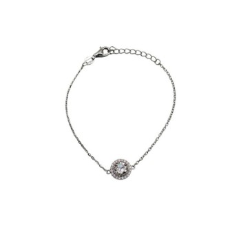 BRACCIALE CENTRALE TONDO CON PAVE IN ARG. E MOISSANITE  1,00 KT MOD.  79384 [7c178a06]