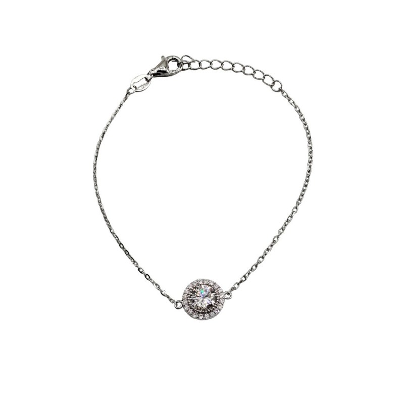 BRACCIALE CENTRALE TONDO CON PAVE IN ARG. E MOISSANITE  1,00 KT MOD.  79384 [7c178a06]