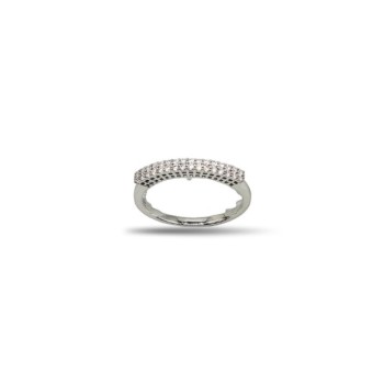 ANELLO VERETTA 2 FILI IN ARG. E MOISSANITE 0,29 KT MOD. 79400 [46b0bf64]