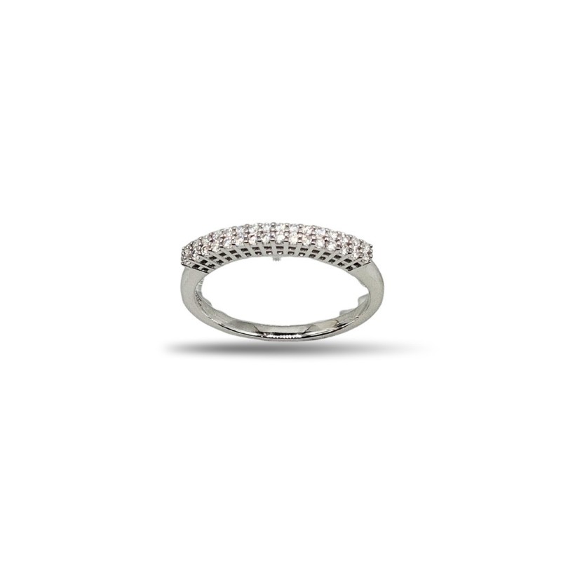 ANELLO VERETTA 2 FILI IN ARG. E MOISSANITE 0,29 KT MOD. 79400 [46b0bf64]