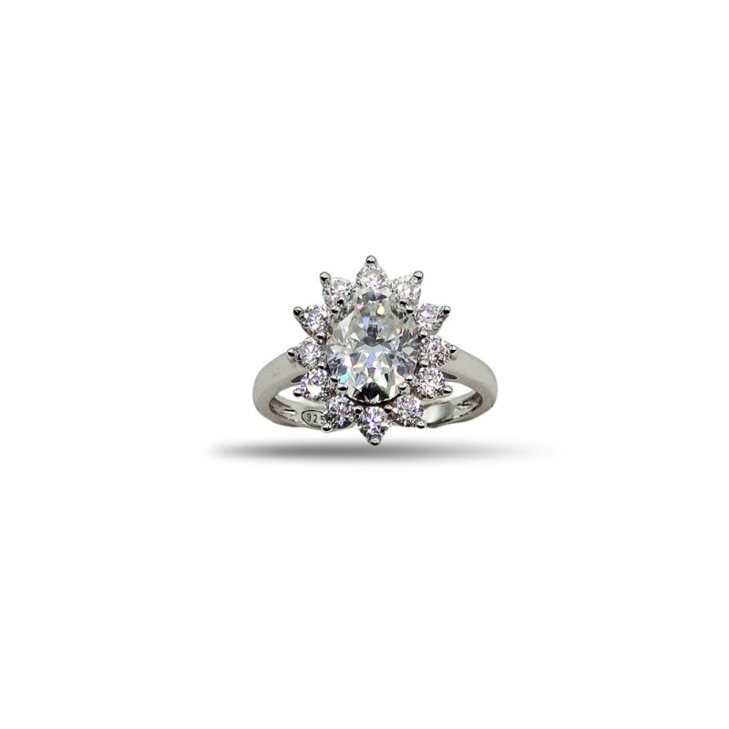 ANELLO PRINCESS IN ARG. E MOISSANITE  2,00 KT MOD. 79415 [30596e16]
