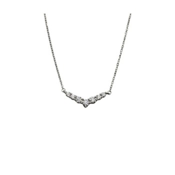 COLLANA CON FASCIA 7 PIETRE CENTRALE IN ARG. E MOISSANITE 1,15 KT MOD. 79504 [efc38e4d]