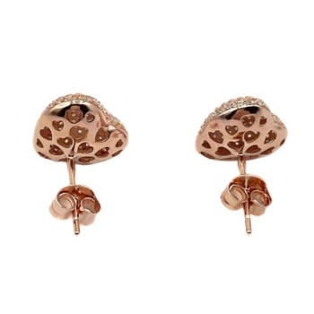 orecchini cuori con pavè di zirconi in argento 925 mod. E2493 [7932860f]