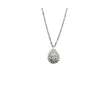 COLLANA PENDENTE A GOCCIA CON PAVE' IN ARGENTO E MOISSANITE 0,63 KT MOD. 79505 [686f564c]