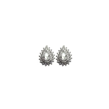 ORECCHINI GOCCIA CON PAVE' IN ARG. E MOISSANITE  1,27KT MOD. 79506 [e19a3f4e]