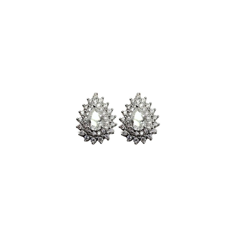 ORECCHINI GOCCIA CON PAVE' IN ARG. E MOISSANITE  1,27KT MOD. 79506 [e19a3f4e]