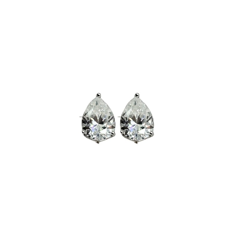 ORECCHINI PUNTO LUCE A GOCCIA IN ARGENTO E MOISSANITE  2,5 KT MOD. 79533 [1436f228]