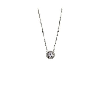 COLLANA PUNTO LUCE CIPOLLINO IN ARGENTO E MOISSANITE 0,80KT MOD. 79765 [aec4a31e]