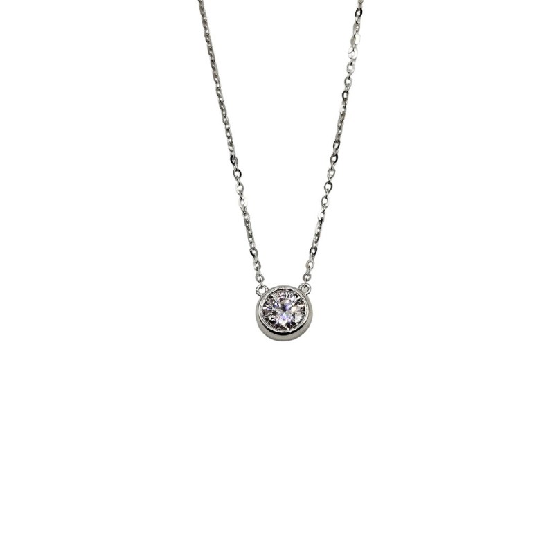 COLLANA PUNTO LUCE CIPOLLINO IN ARGENTO E MOISSANITE 0,80KT MOD. 79765 [aec4a31e]