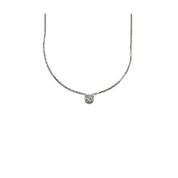COLLANA PUNTO LUCE CIPOLLINO IN ARGENTO E MOISSANITE 0,30KT MOD. 79767 [a09d121d]