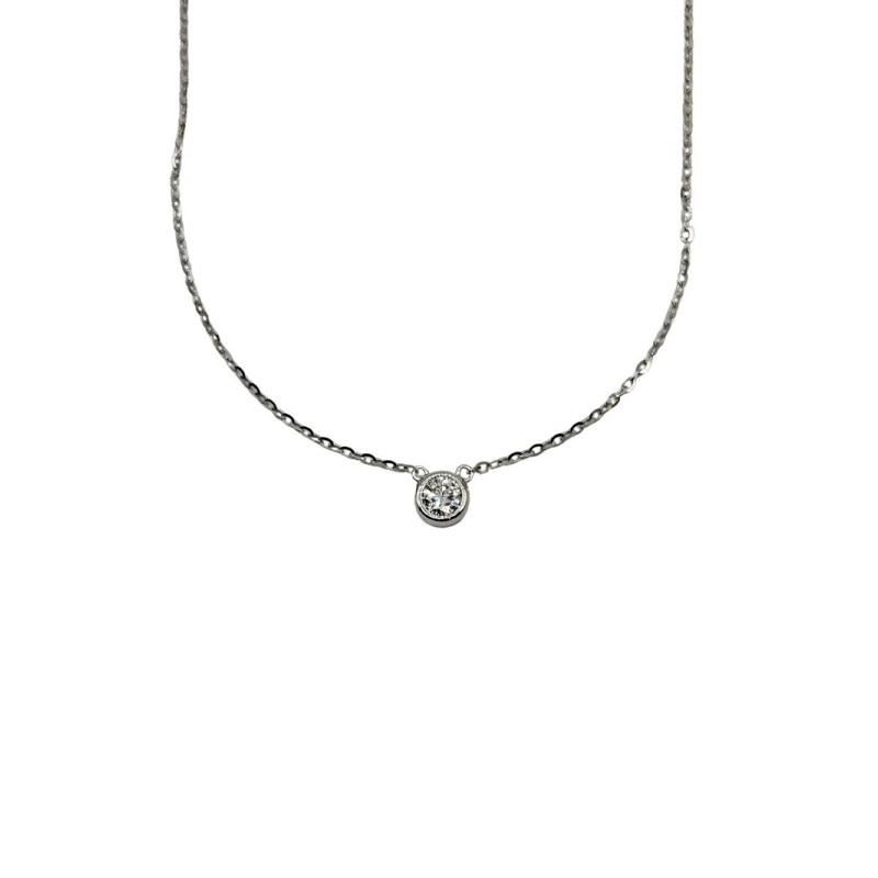 COLLANA PUNTO LUCE CIPOLLINO IN ARGENTO E MOISSANITE 0,30KT MOD. 79767 [a09d121d]