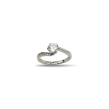AN. SOLITARIO IN ARG. E MOISSANITE 0,90KT MOD. 79784 [36e0f24c]