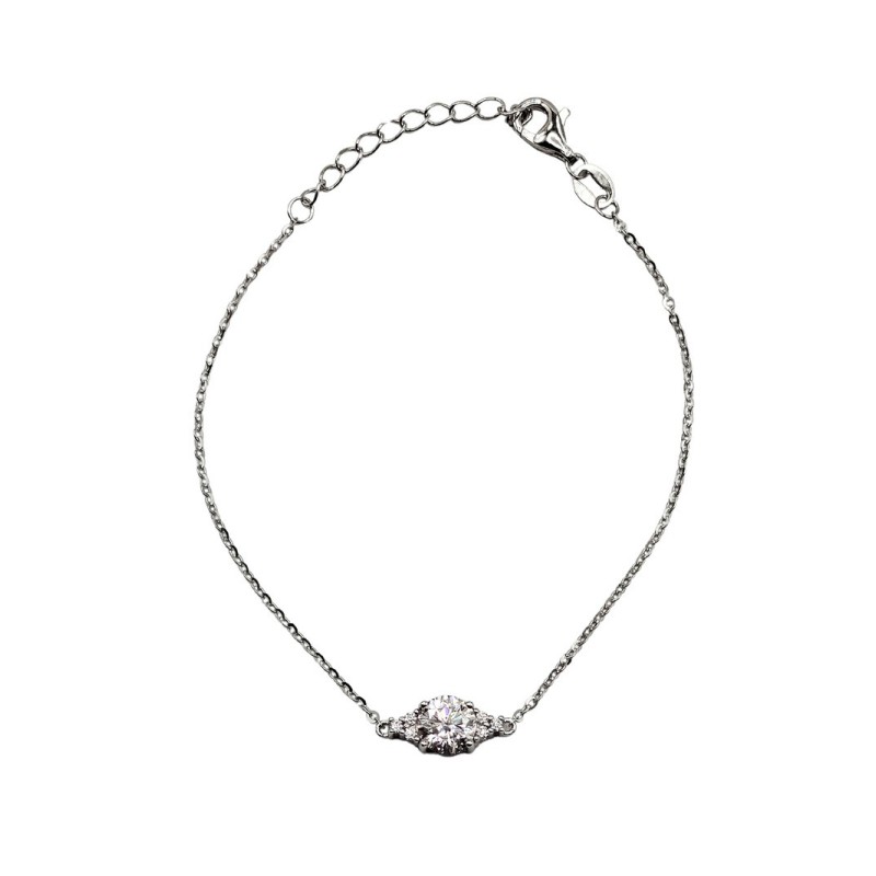 BRACCIALE CENTRALE TONDO IN ARG. E MOISSANITE 0,80 KT MOD. 79795 [cfa2cbfb]