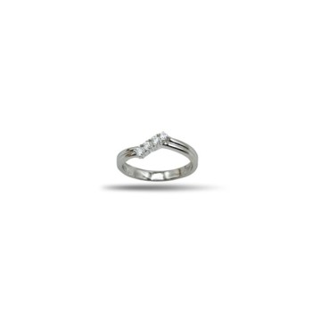 ANELLO CONTRARIE' 4 PIETRE IN ARG. E MOISSANITE 0,12 KT MOD. 79796 [5422c0c5]