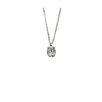 COLLANA PUNTO LUCE OVALE IN ARGENTO E MOISSANITE 2,00 KT MOD. 79874 [8cde1c79]