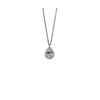 COLLANA PENDENTE A GOCCIA CON PAVE' IN ARG. E MOISSANITE  1,25 KT MOD. 79876 [8287ad7a]