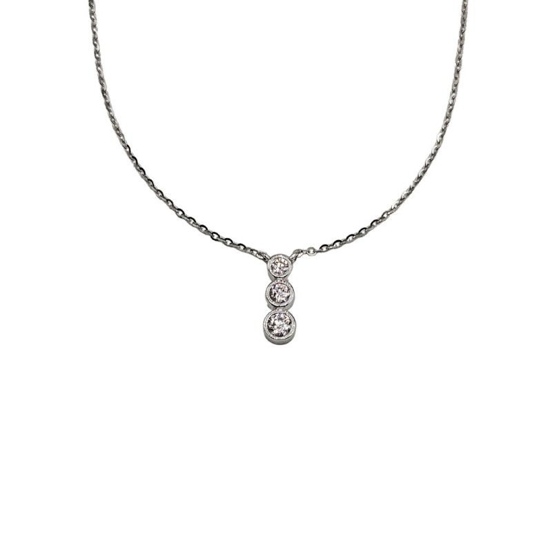 COLLANA TRILOGY IN ARGENTO E MOISSANITE 0,36KT MOD. 79907 [e3b2fa2e]