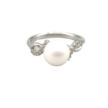 anello oro con perla e zirconi mod.am3-89 [459fee55]