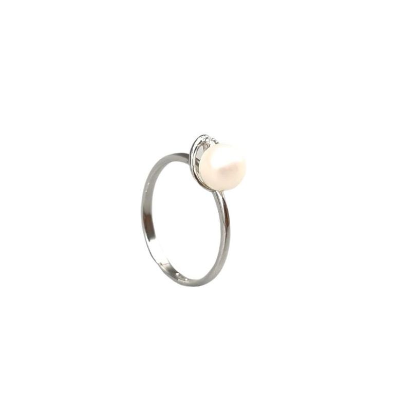 anello oro con perla e zirconi mod.am59-66. [6beaf37e]