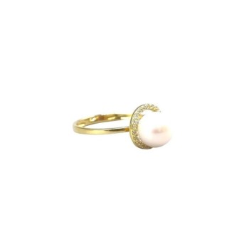 anello oro con perla e zirconi mod.am59-78 [2fd9cba5]