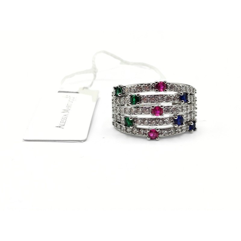 ANELLO BRONZO ZIRC. COLORATI REG. MOD.AMAN06 [19a0fbe0]