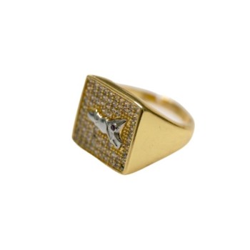 ANELLO METALLO SICILIA CON ZIRCONI MOD. AN143G [9124d9c8]